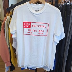 VLONE White and Red Short Sleeve Tee